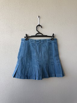 Falda de jean de Tablas Estilo Tenis - Azul Lavado