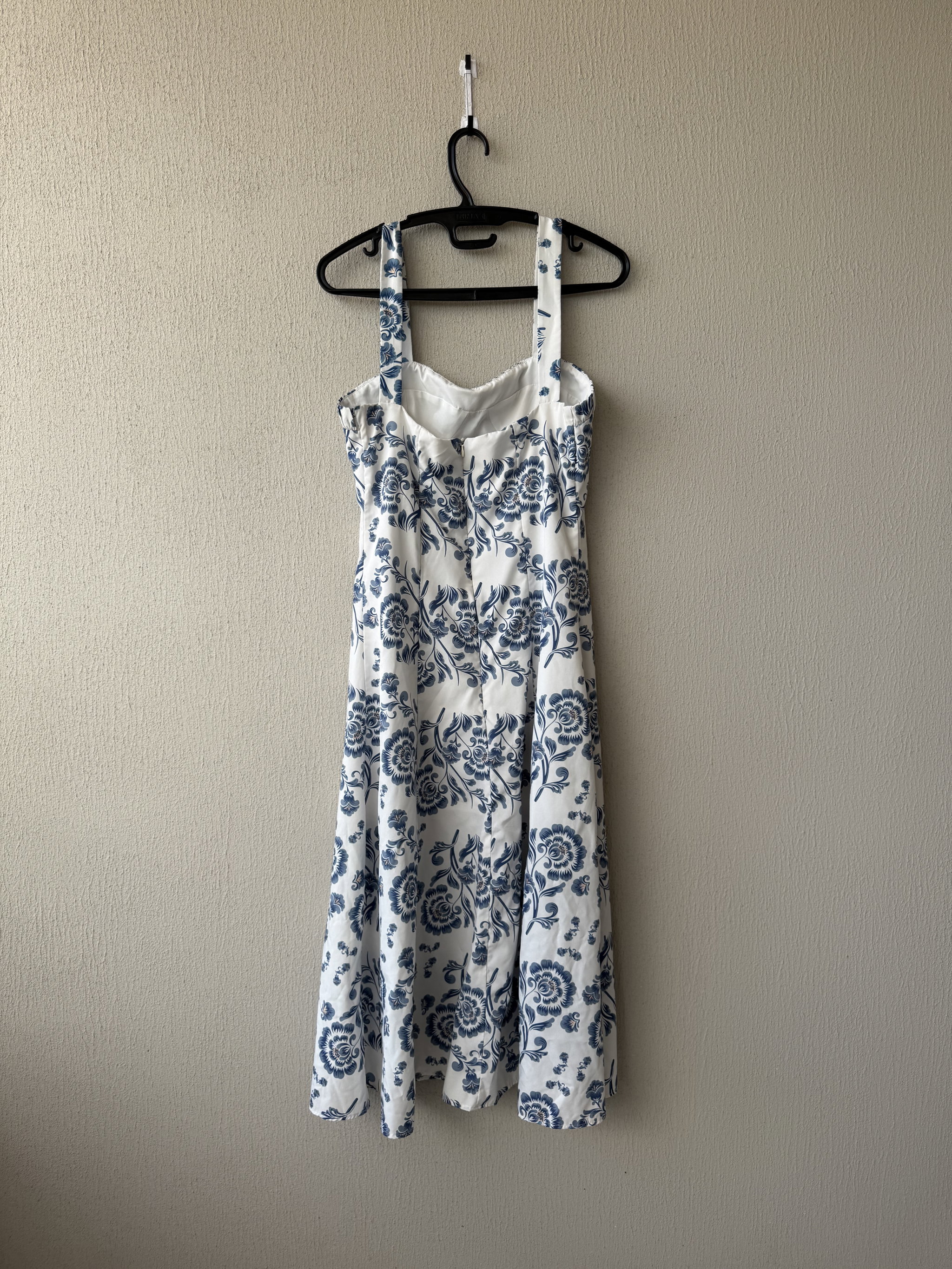 Vestido Midi Albertina - Estampa Floral Azul_1