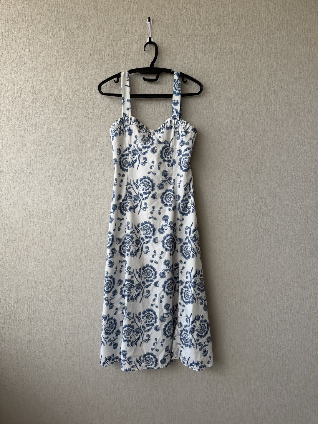 Vestido Midi Albertina - Estampa Floral Azul