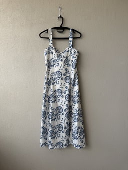 Vestido Midi Albertina - Estampa Floral Azul