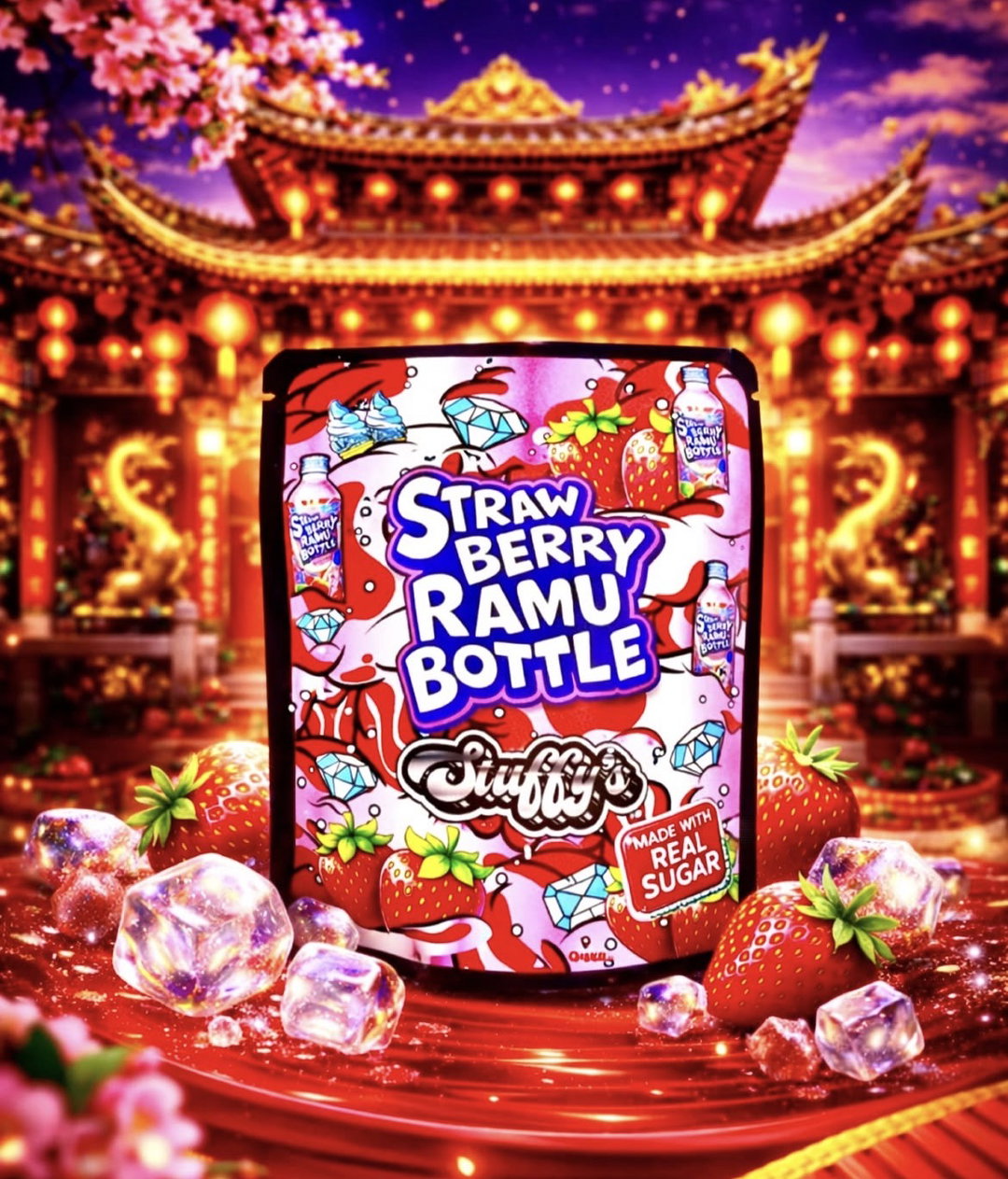 Straw Berry Ramu Bottle