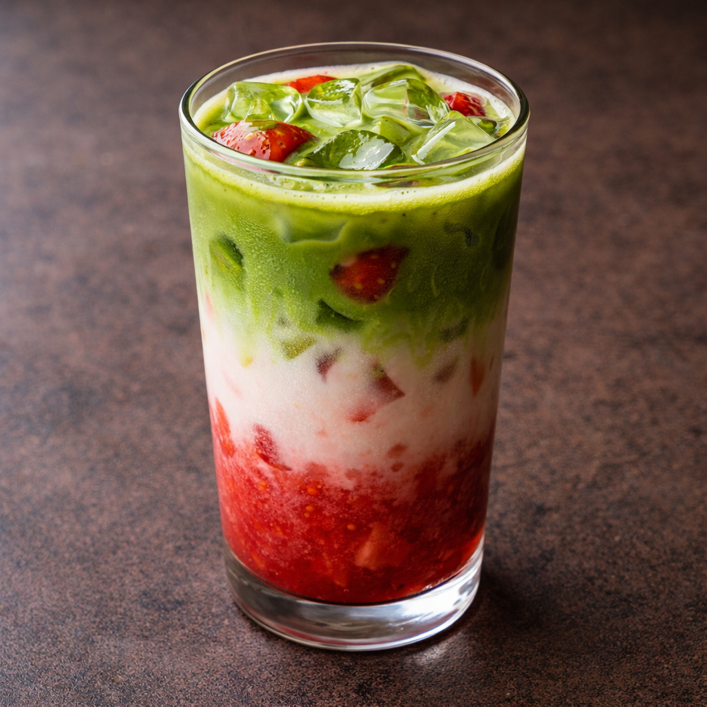 Strawberry Matcha Latte (Iced only)