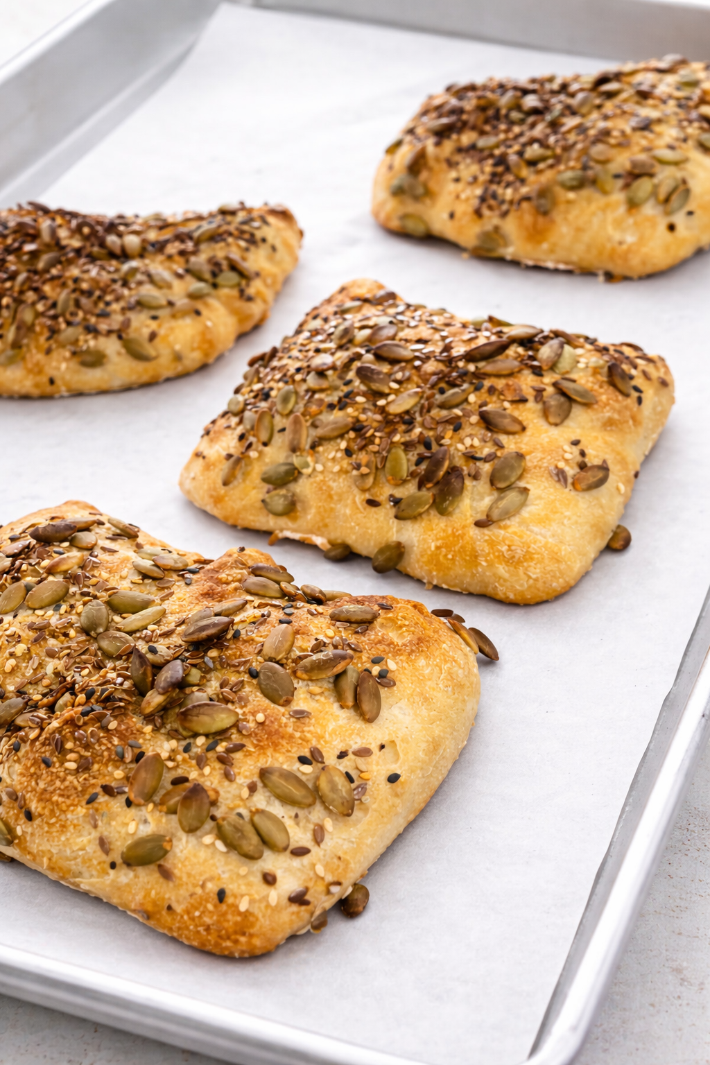 Seeded ciabatta 4 pack (Non-sourdough)