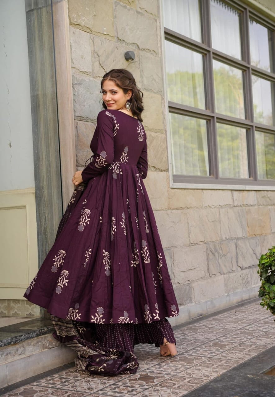 Cotton Angrakha Anarkali Set Kurta_4