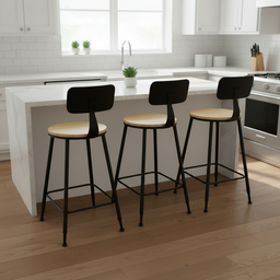 10500140 - WOODEN BAR STOOL (ROUND)
