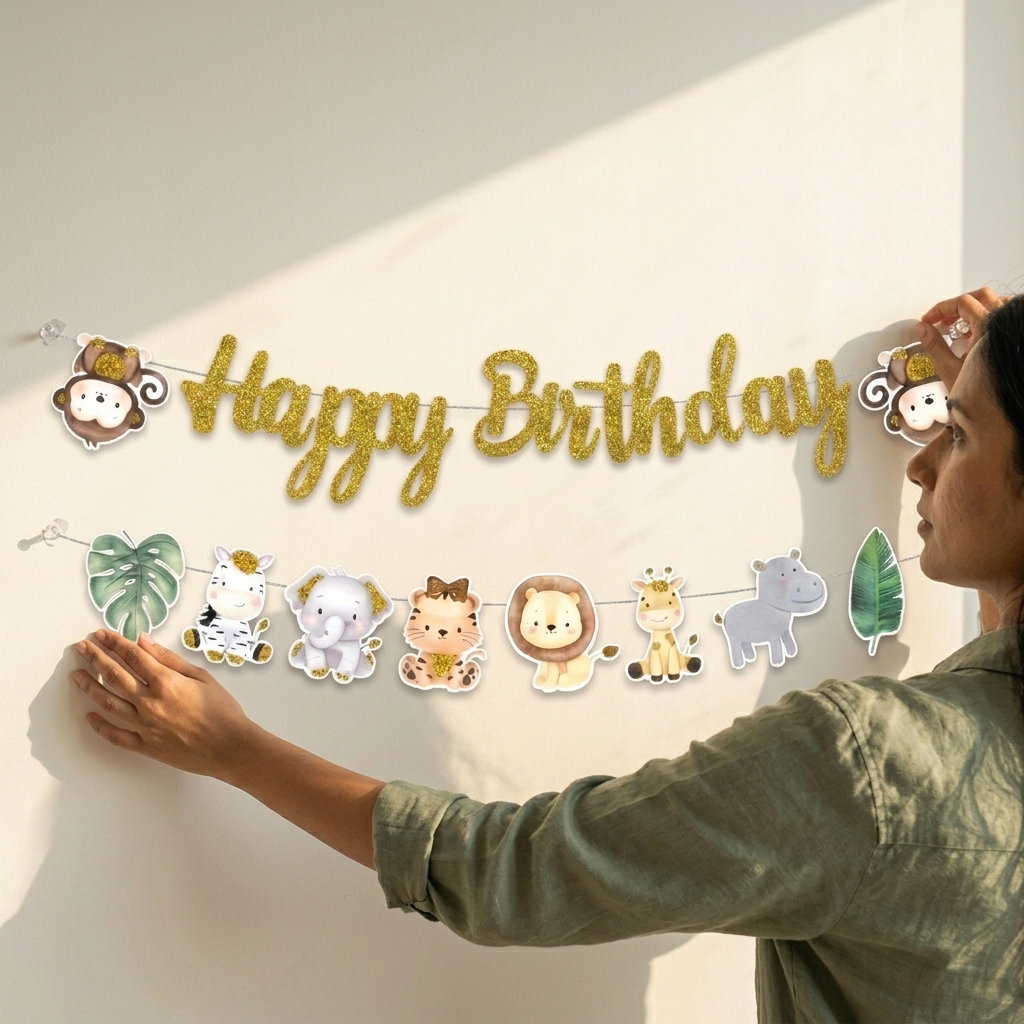 Happy Birthday Backdrop – Jungle \ Animals theme Cutouts _0
