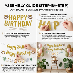 Happy Birthday Backdrop – Jungle \ Animals theme Cutouts 