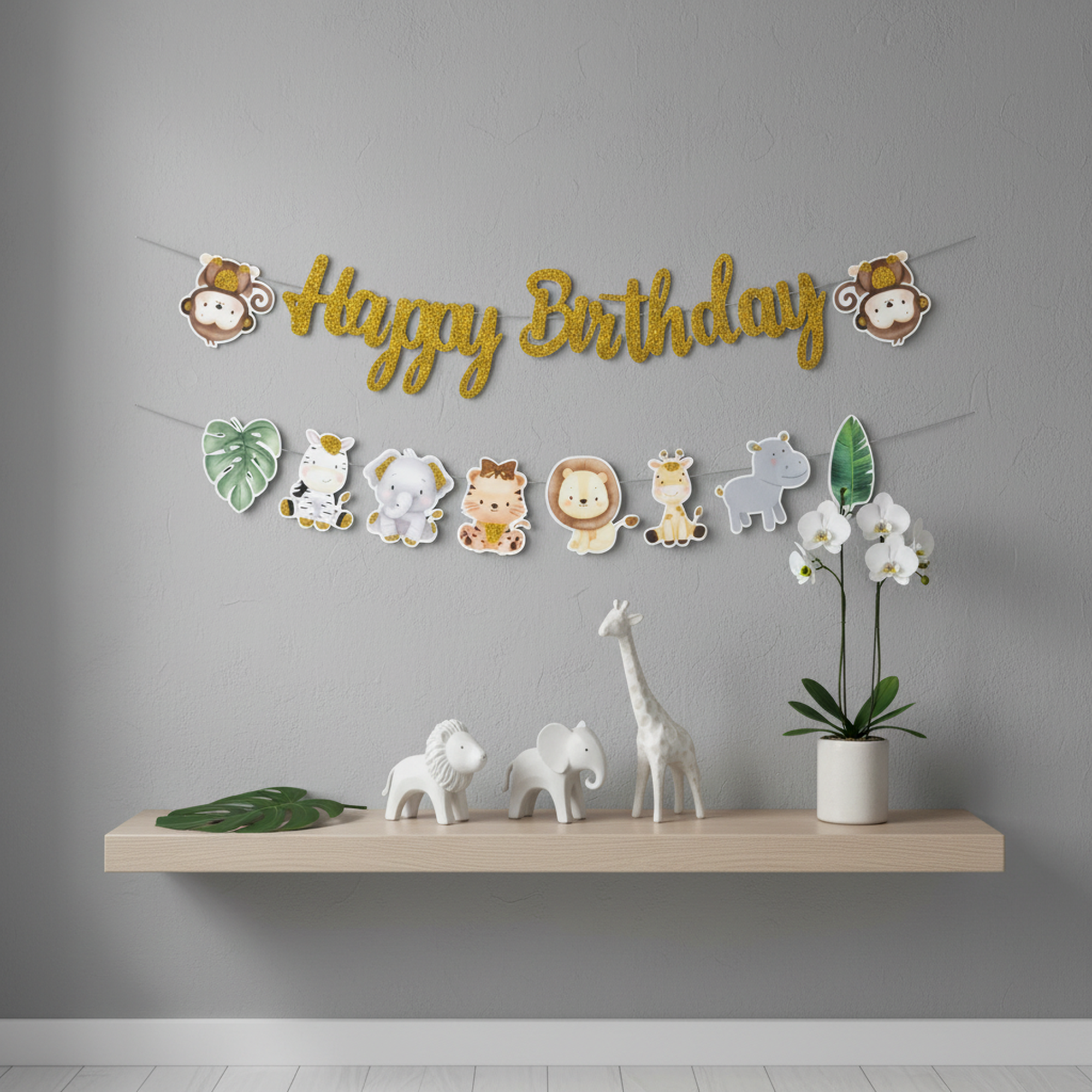 Happy Birthday Backdrop – Jungle \ Animals theme Cutouts _5