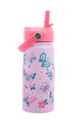 Stephen Joseph insulated stainless steel water bottle - butterfly