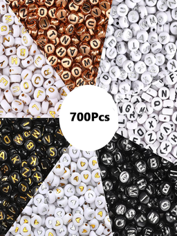 700 Round Acrylic Letter Beads for Jewelry Making