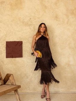 Vestido Midi Flecos