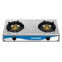 Sonashi Double Gas Burner Silver SGB-203SFFD_0