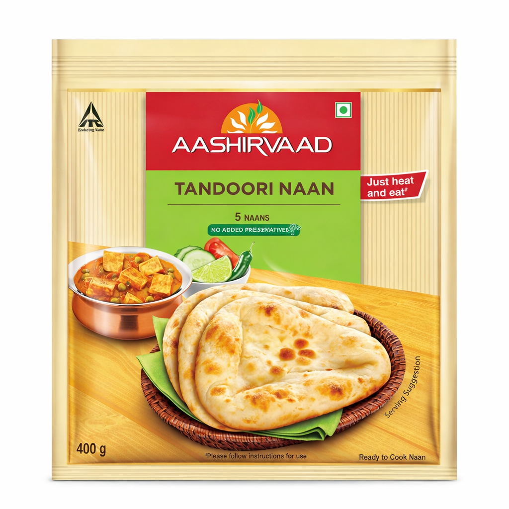 Aashirvaad Garlic & Coriander Naan 400g_0