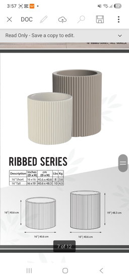 Island Planter - Ribbed Series 
