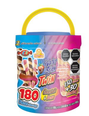 WAFER STICK TWIN CHOCO-FRESA DELICIAS VIT C/180 PZS_0