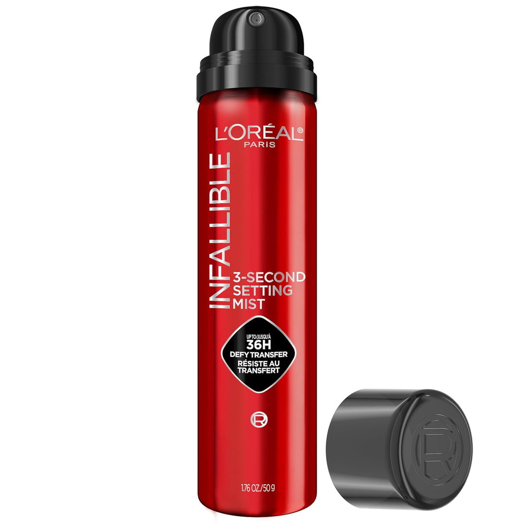 LOreal Paris Infallible 3-Second Setting Spray Mist, Microfine Mist For Up To 36HR Wear