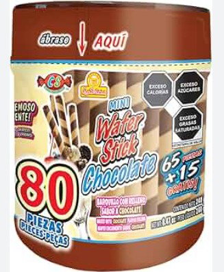 MINI WAFER STICK CHOCOLATE  DELICIAS VIT C/80 PZS_0