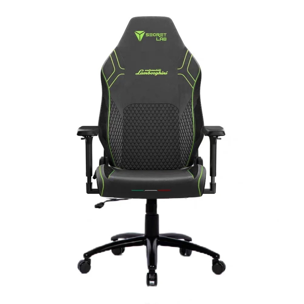 Cadeira Gamer Secretlab Lamborghini Deluxe Verde Selvans - Reclinável - Ergonômica e Confortável - Encosto de Cabeça Magnético e Suporte Lombar de 4 Direções - Tamanho Extra Grande (XL) - Preto/Verde_2