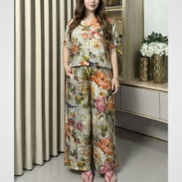 New One Set Crop Setelan Celana Kulot Wanita 