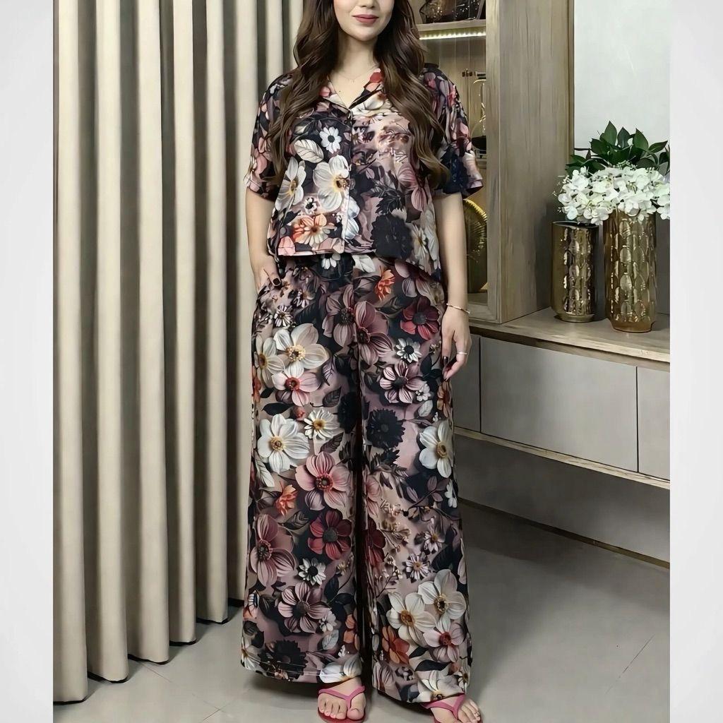 New One Set Crop Setelan Celana Kulot Wanita