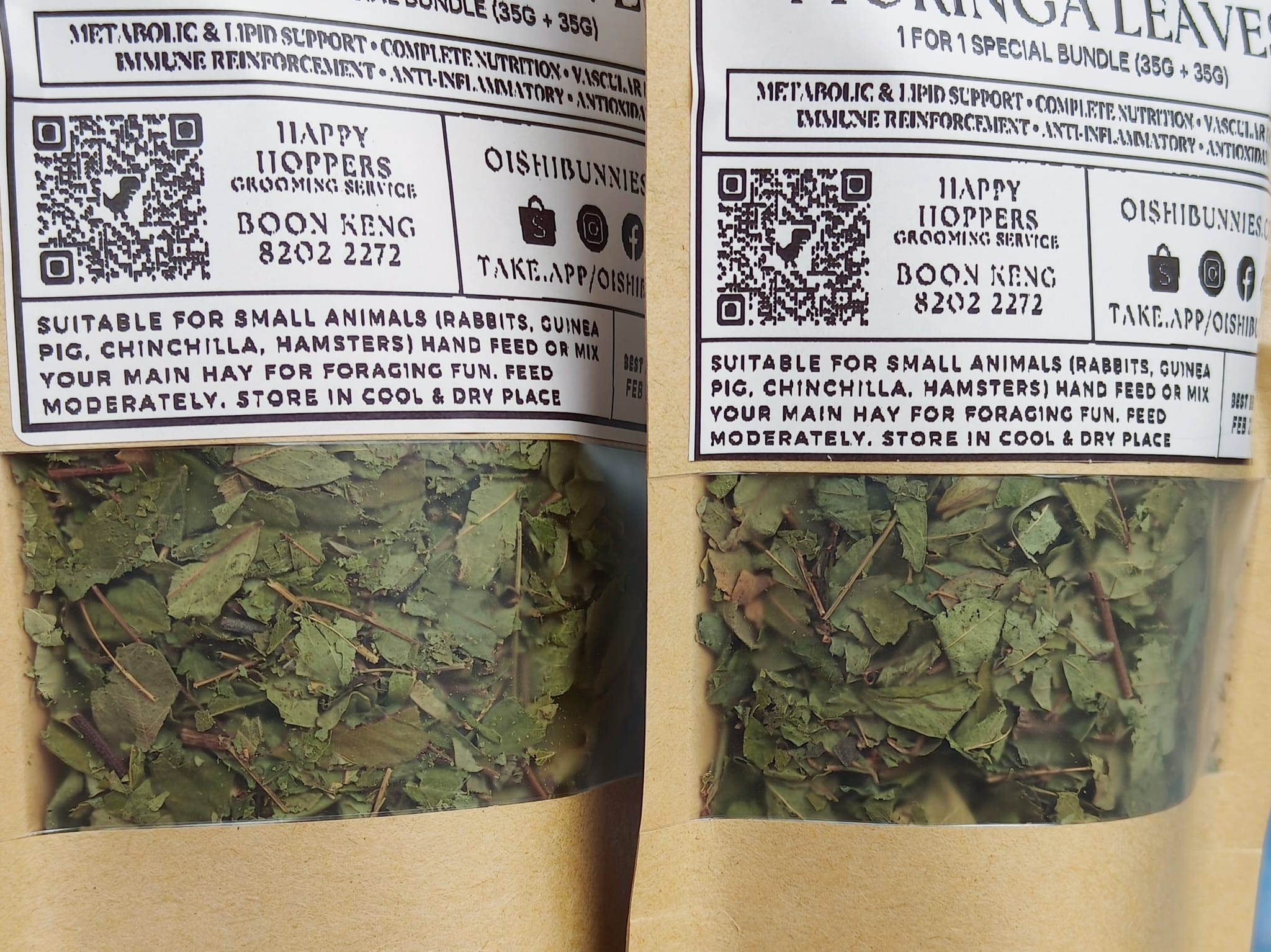 1 For 1 Special Bundle! Premium Moringa Leaves For Rabbits & Small Animals (35g + 35g)  (Copy)_1