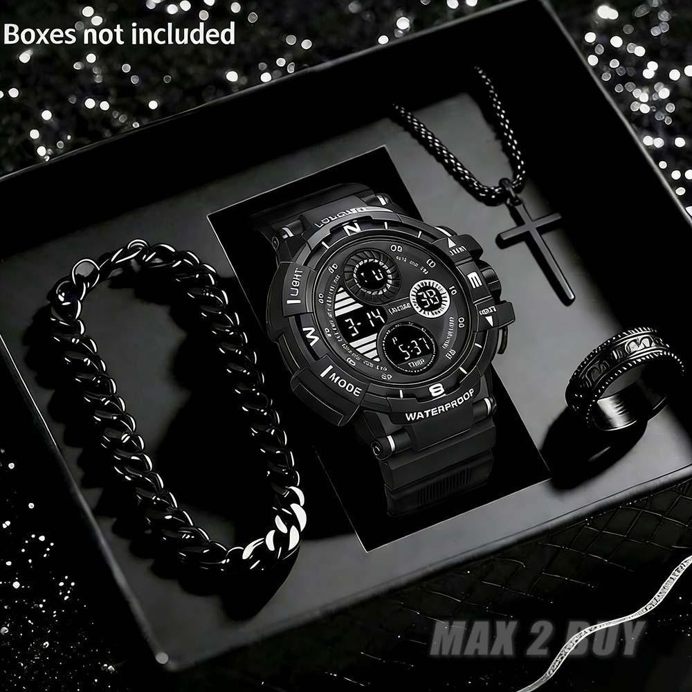 4PCS Jam Tangan Olahraga Digital Multifungsi _2
