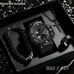 4PCS Jam Tangan Olahraga Digital Multifungsi 