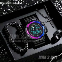4PCS Jam Tangan Olahraga Digital Multifungsi 