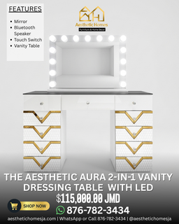 The Aesthetic Aura 2-in-1 Vanity Table