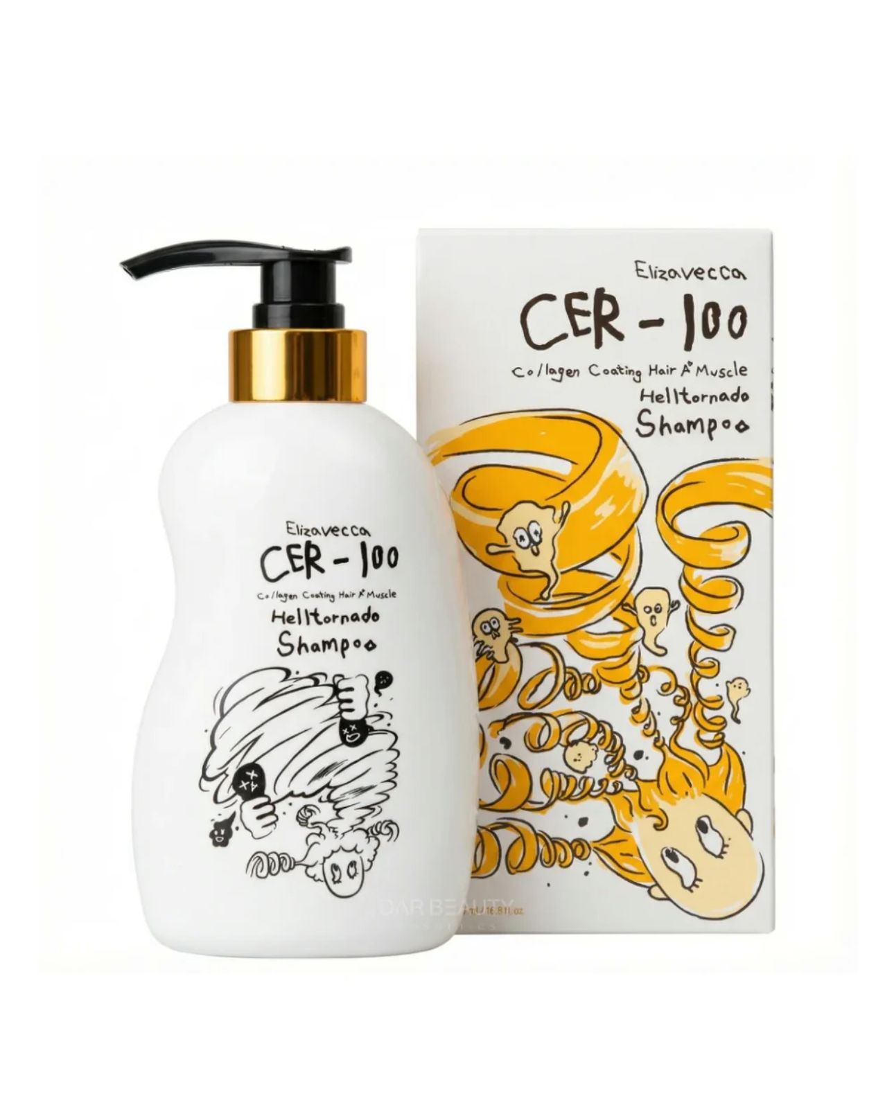 ELIZAVECCA cer 100 collagen coating hair a+ muscle hell tornado shampoo اليزافيكا شامبو شعر بالكولاجين للشعر الدهني