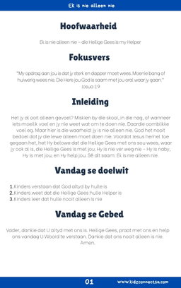 Die Heilige Gees – My Helper 4 weke se kinderkerklesse vir laerskool kinders