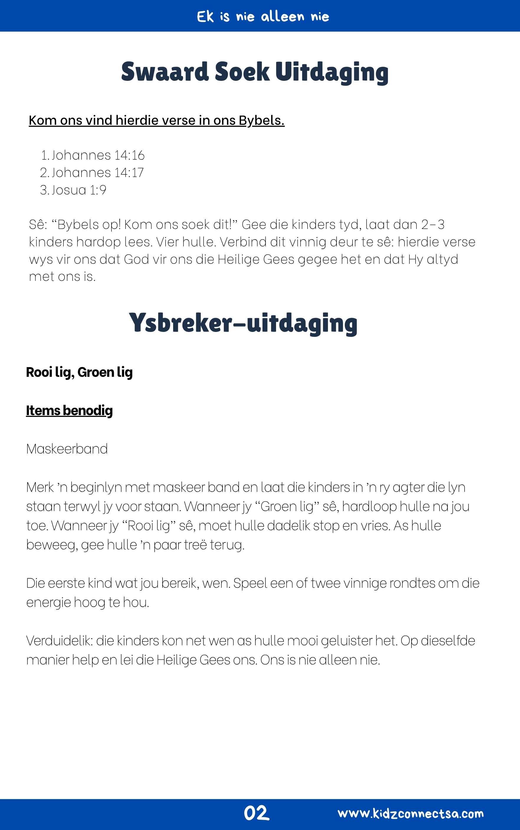 Die Heilige Gees – My Helper 4 weke se kinderkerklesse vir laerskool kinders_2