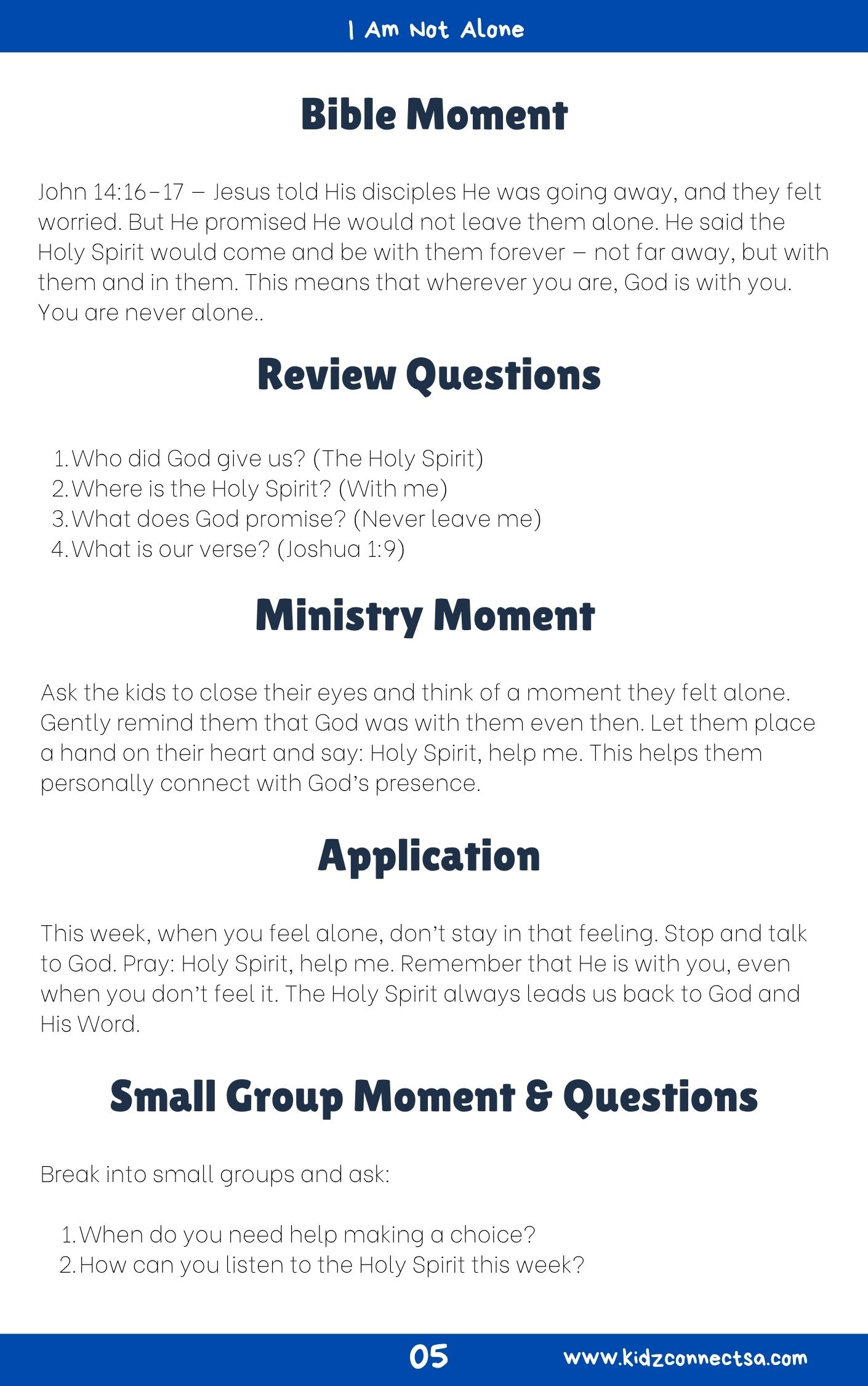 The Holy Spirit – My Helper  4 Weeks of Primary School Lessons for Children's Church_5