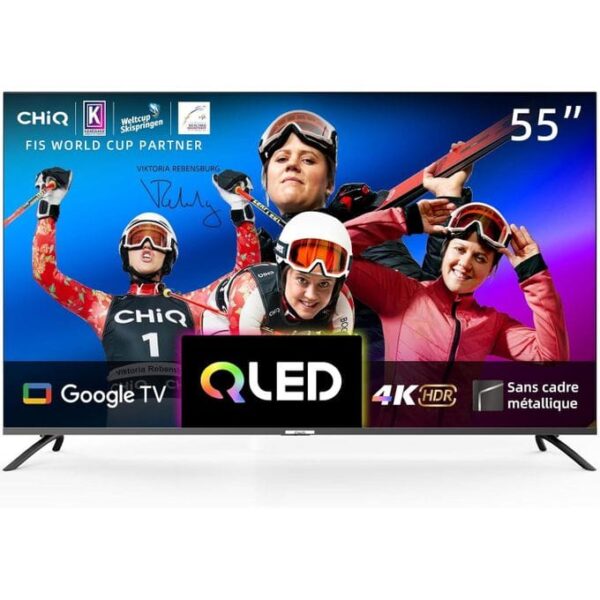 Chiq 55 Inch QLED TV, UHD 4K Smart TV, Google TV, Bluetooth 5.0, DBX TV, Dolby Audio_0