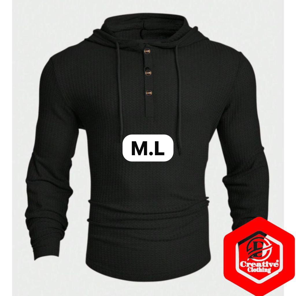 kaos Hoodie wafle kancing _2