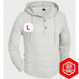 kaos Hoodie wafle kancing 