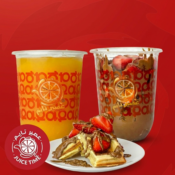 combo Waffel chocolate Cup + Orange fresh S | كومبو وافل شوكلت فراولة + عصير برتقال صغير