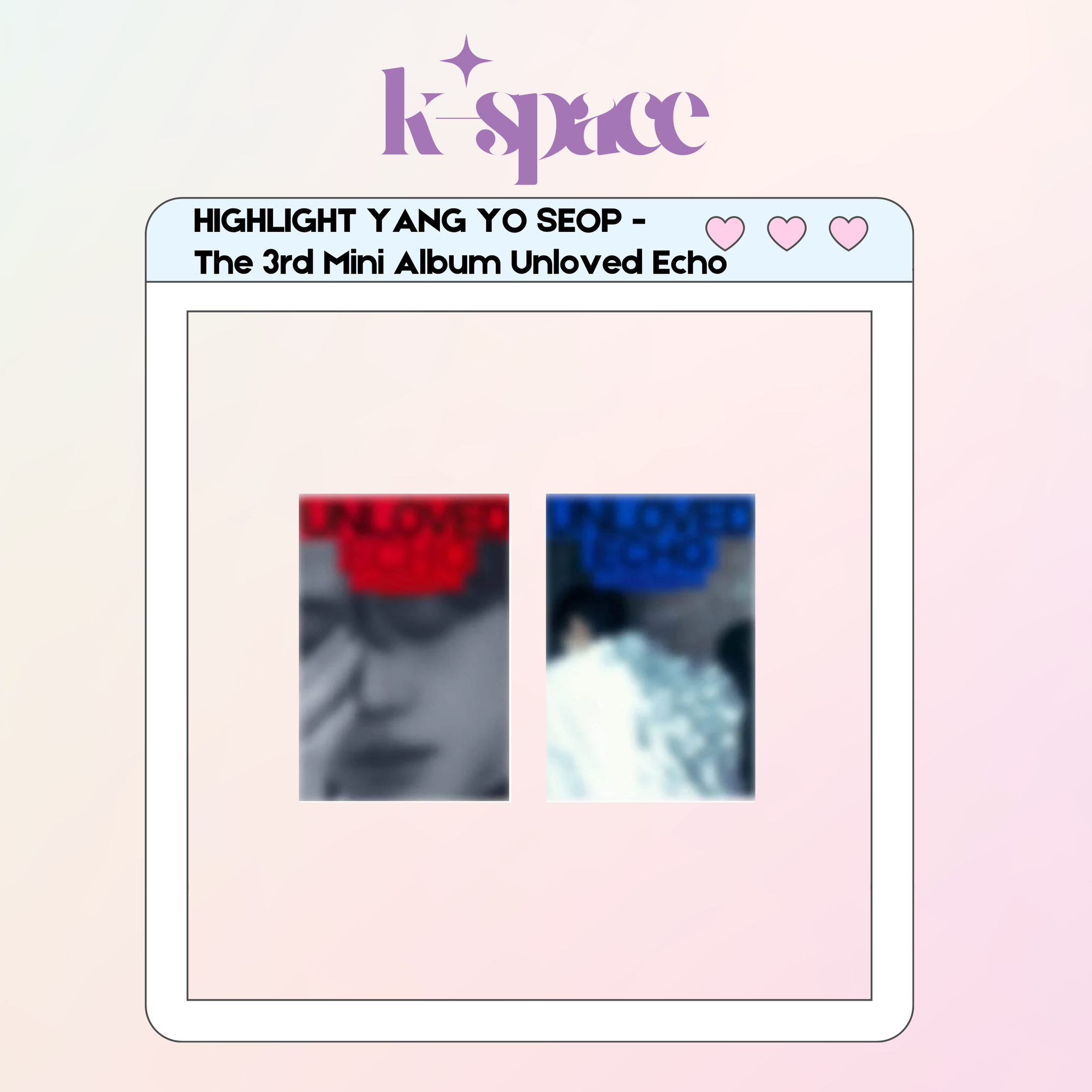 HIGHLIGHT YANG YO SEOP - The 3rd Mini Album Unloved Echo PHOTOBOOK VER._0