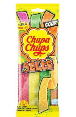 Chupa chups assorted sour belts 90g