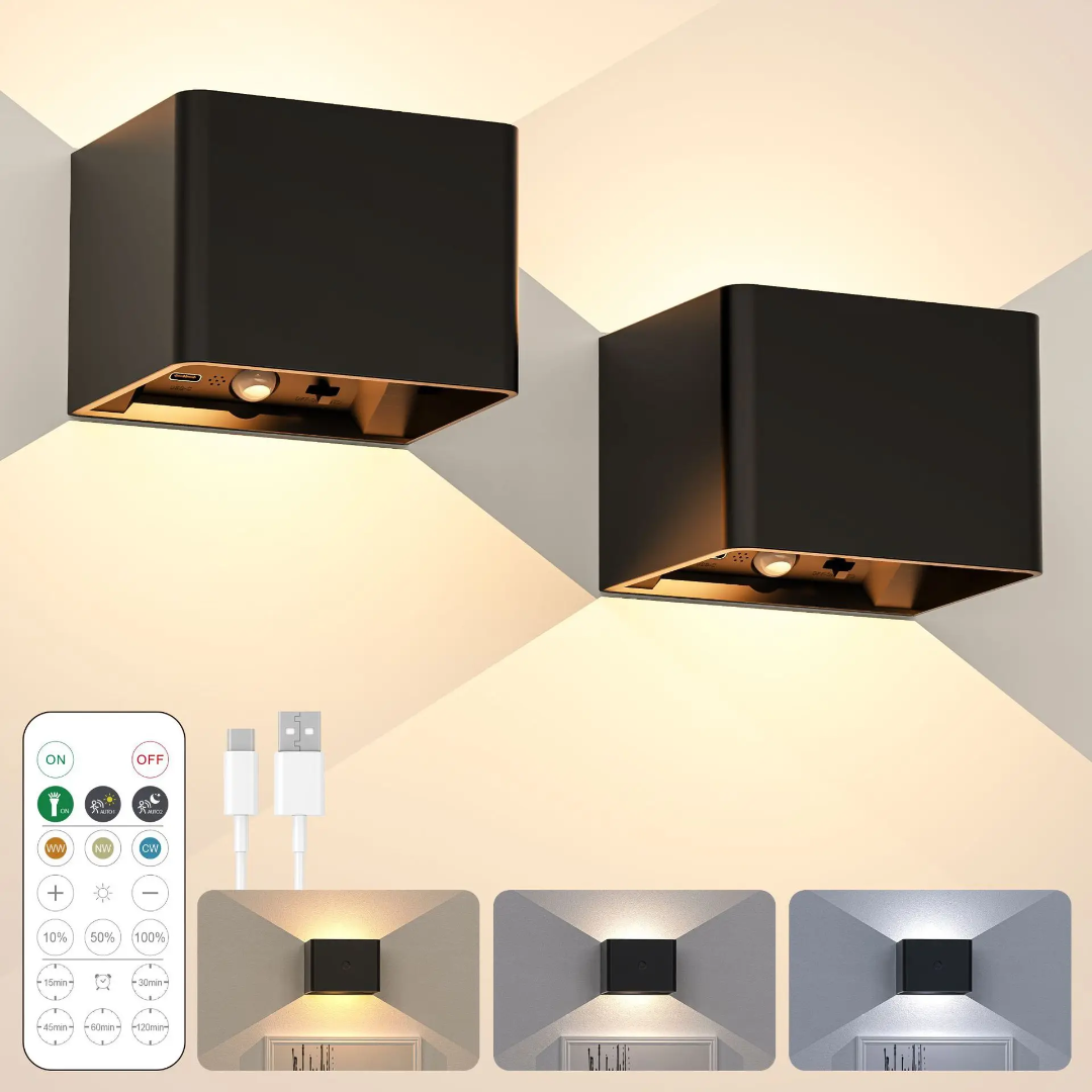 Modern Wireless Rechargeable Wall Light (2 Units)_0