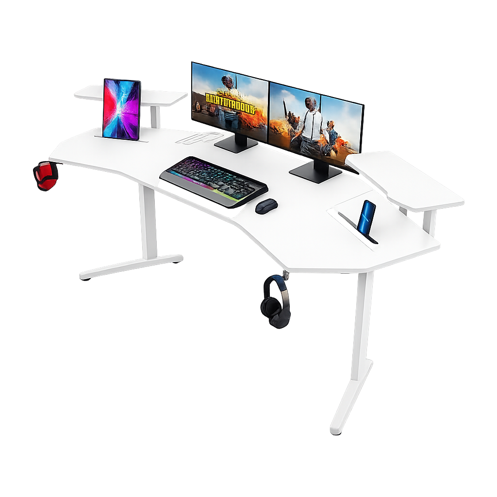 Mesa Gamer Ultimate Preta Grande  Ergonômico Elétrico Sit Stand Desk Motorizado Altura  Ajustável Confortável_4