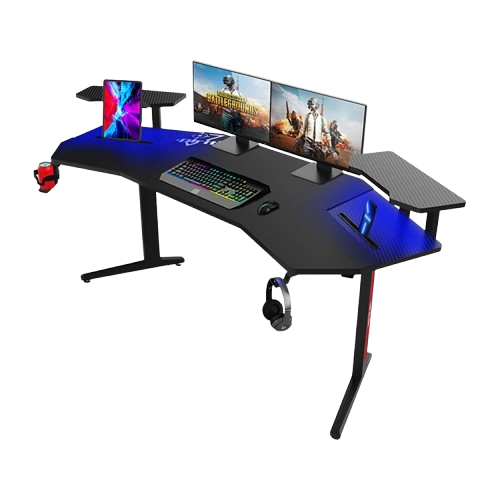 Mesa Gamer Ultimate Preta Grande  Ergonômico Elétrico Sit Stand Desk Motorizado Altura  Ajustável Confortável_5