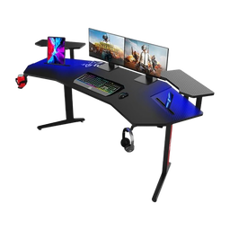Mesa Gamer Ultimate Preta Grande  Ergonômico Elétrico Sit Stand Desk Motorizado Altura  Ajustável Confortável