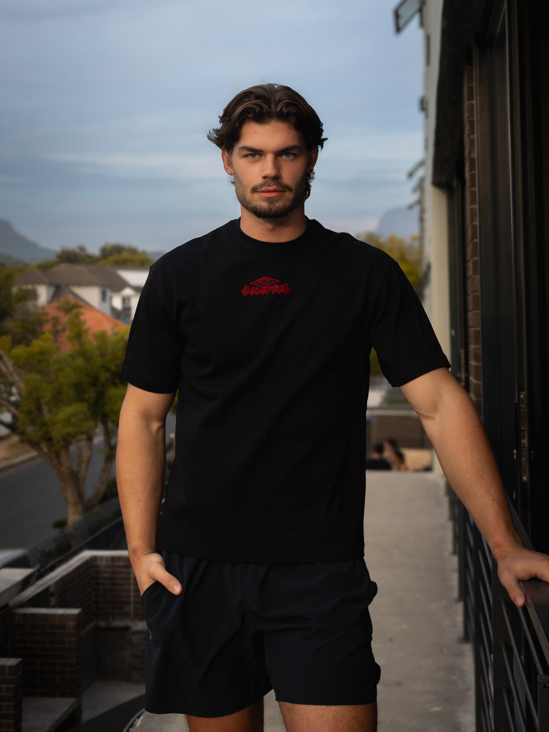 Men's Black embroidered Tee