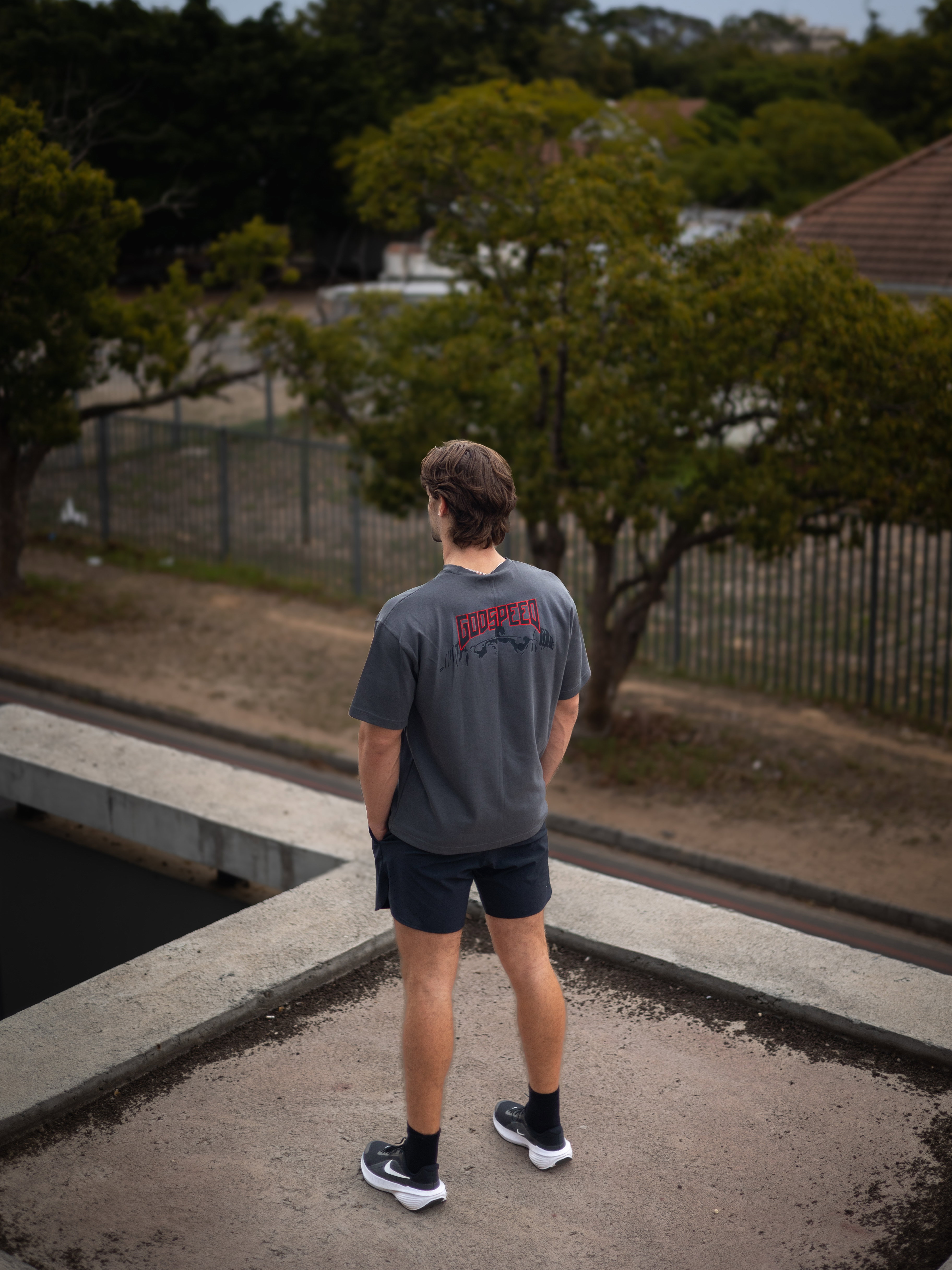 Men's Grey Tee with power lifter print  _2
