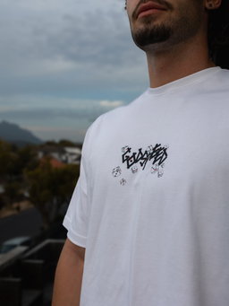 White Tee with Dice print
