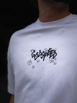 White Tee with Dice print