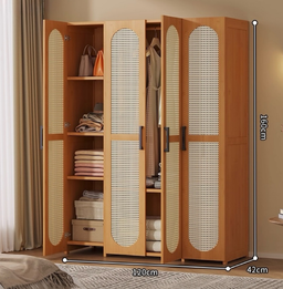 10700067 - RATTAN WARDROBE CABINET