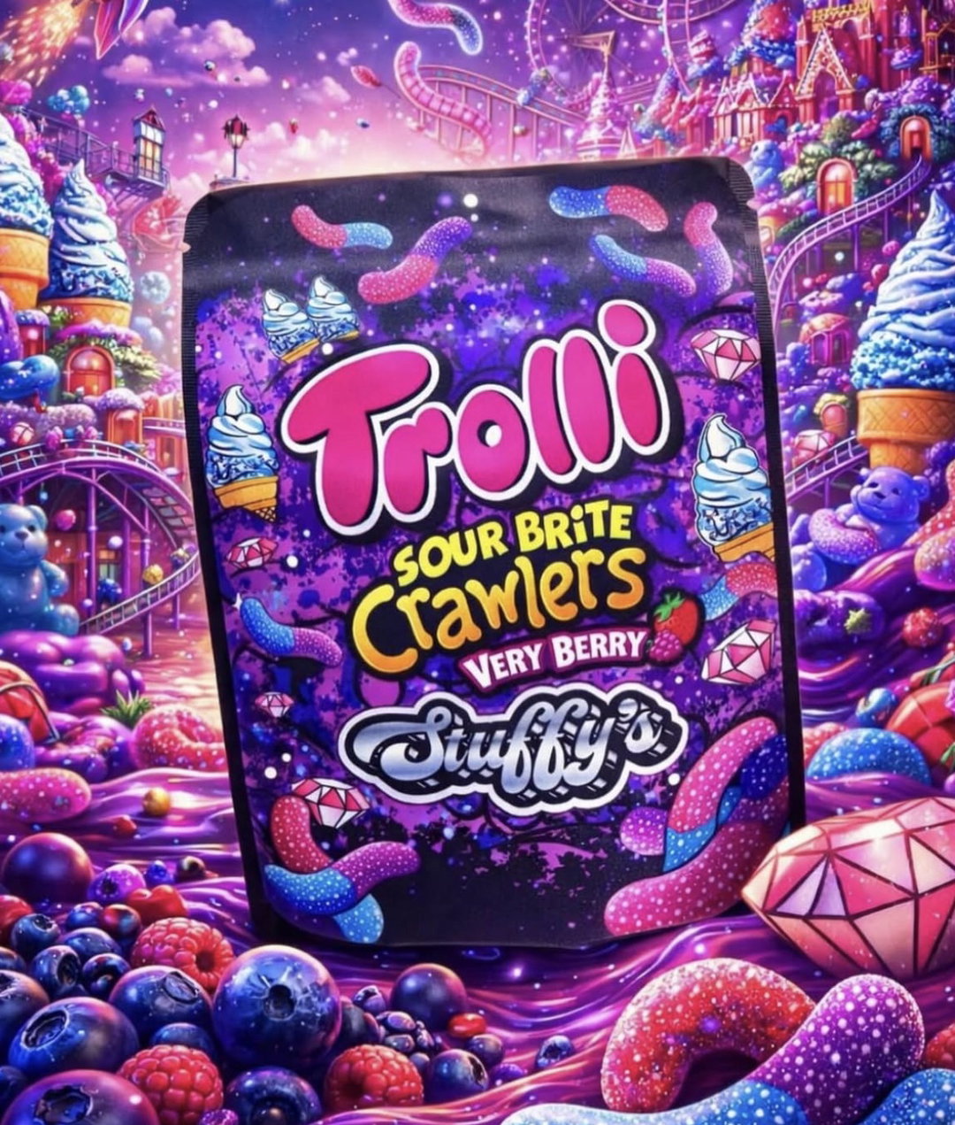 TROLLI SOUR BRITE CRAWLERS VERY BERRY 