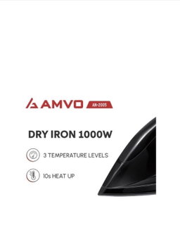 AMVO AN-2005 High-Quality Electric Dry lron Box 1000W- Black 